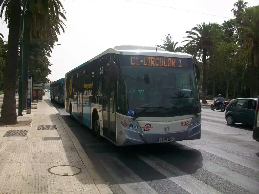 BUS BLUE GETTING AROUND MALAGA